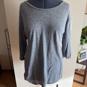 Sonoma Women’s Gray w/ Polka Dots Knit Stretch Blouse Top, 3/4 Sleeves, Size 2X